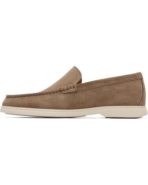 Boss Natural Deed-Logo Suede Loafers for men