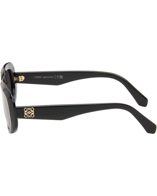 Loewe Gray Mini Anagram Steps Rectangular Sunglasses