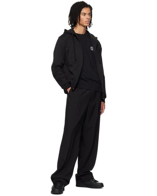 Pull noir à capuche à motif toile iconographe Valentino pour homme en coloris Black