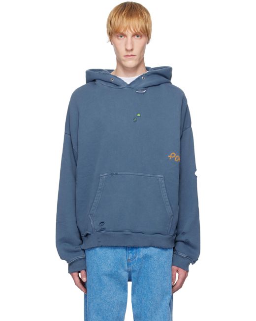 PALY Blue Blank Hoodie for men
