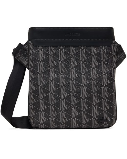 Lacoste Black 'The Blend Monogram Print' Bag for men