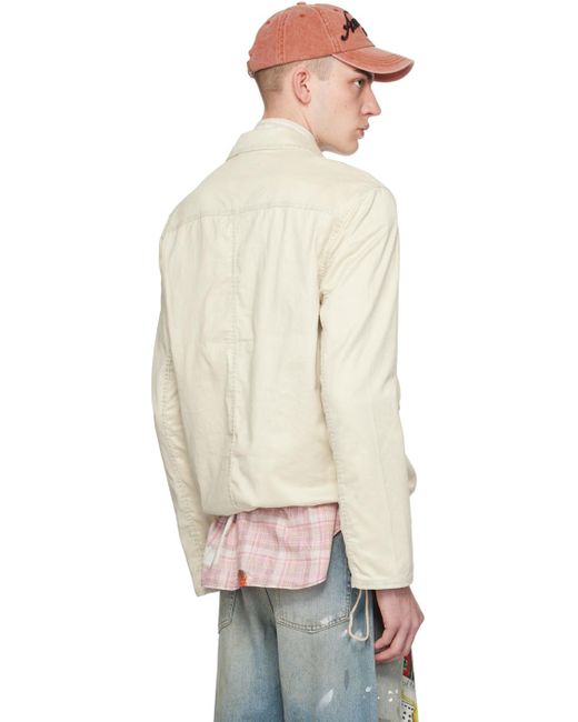 Acne Black Off-white Zipper Faux-leather Jacket for men