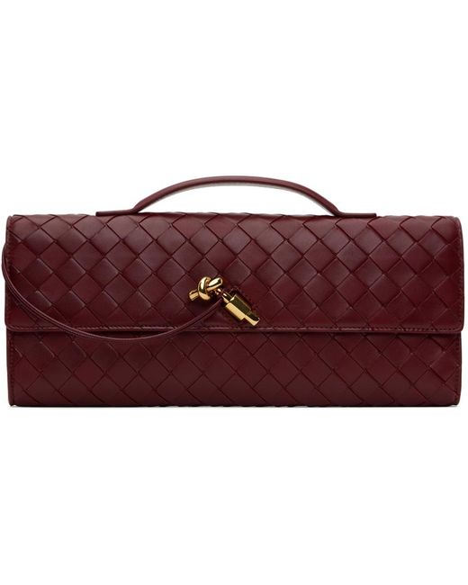 Bottega Veneta Red Burgundy Long Clutch Andiamo Bag