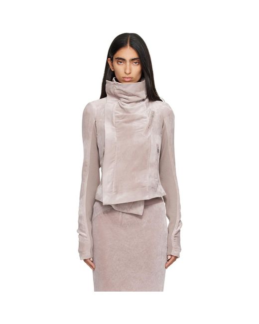Rick Owens Brown Tower Classic Biker Jacket
