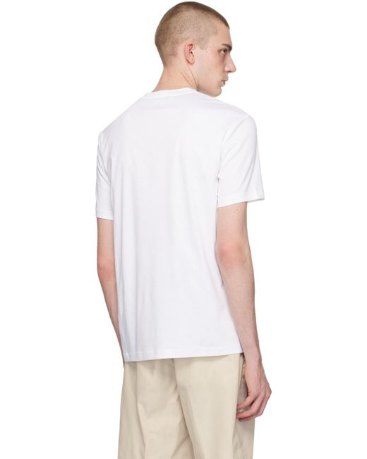メンズ Giorgio Armani ホワイト ロゴ刺繍 Tシャツ White