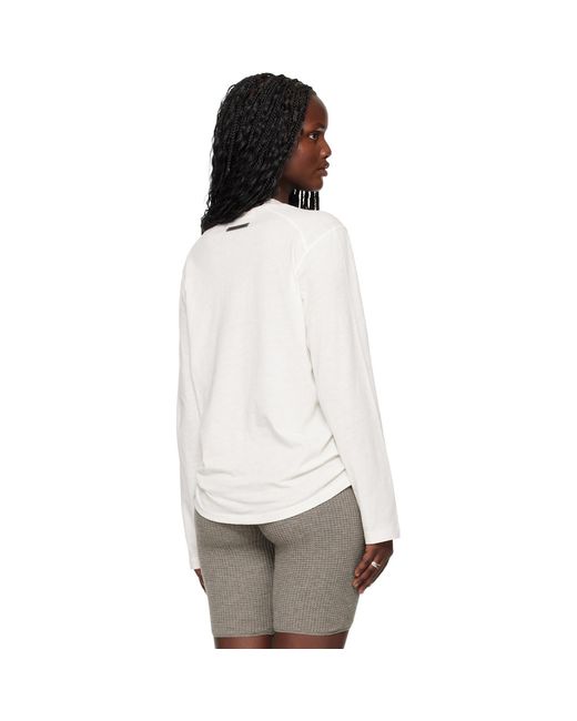 Fear Of God White Off- Holiday Embroidered Classic Fit Long Sleeve T-Shirt