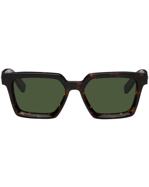 Zegna Green Tortoiseshell Square Sunglasses for men