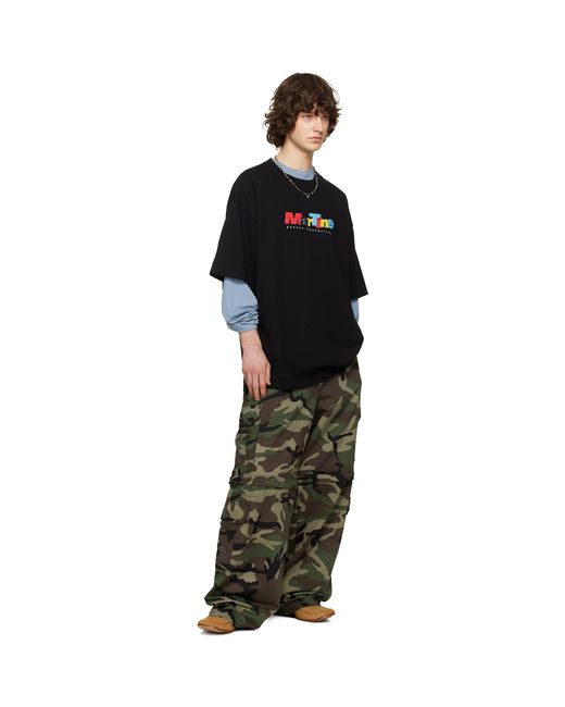 Martine Rose Black S/S Oversized T-Shirt for men