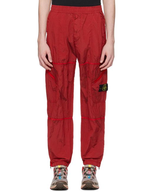 メンズ Stone Island レッド ルースフィット スウェットパンツ Red