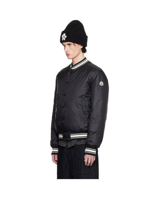 Moncler Black Bouchet Reversible Down Bomber Jacket for men