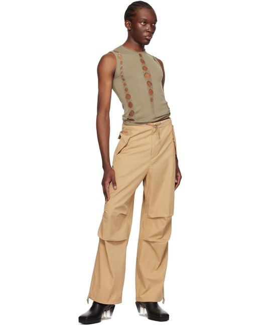 Dion Lee Natural Beige toggle Parachute Trousers for men
