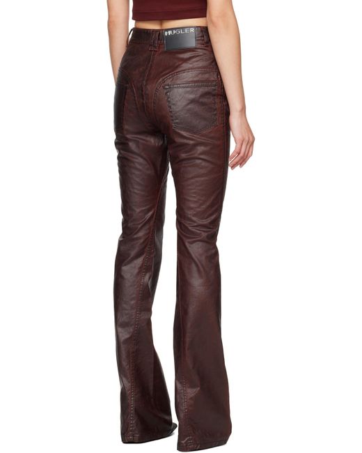Mugler Multicolor Burgundy Waxed Denim Jeans