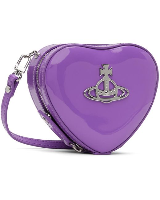 Vivienne Westwood パープル ミニ Shiny Heart クロスボディバッグ Purple
