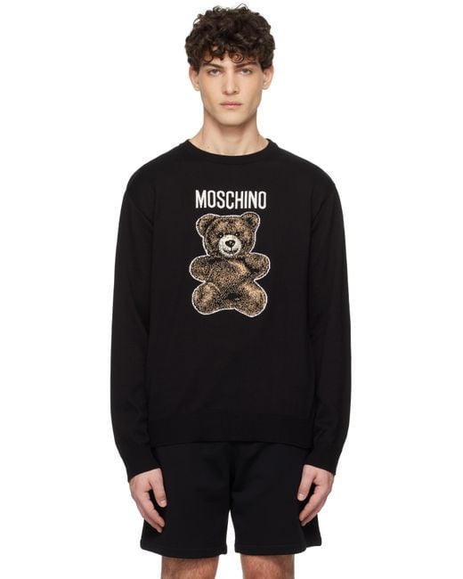 Moschino Black Teddy Bear Sweater for men