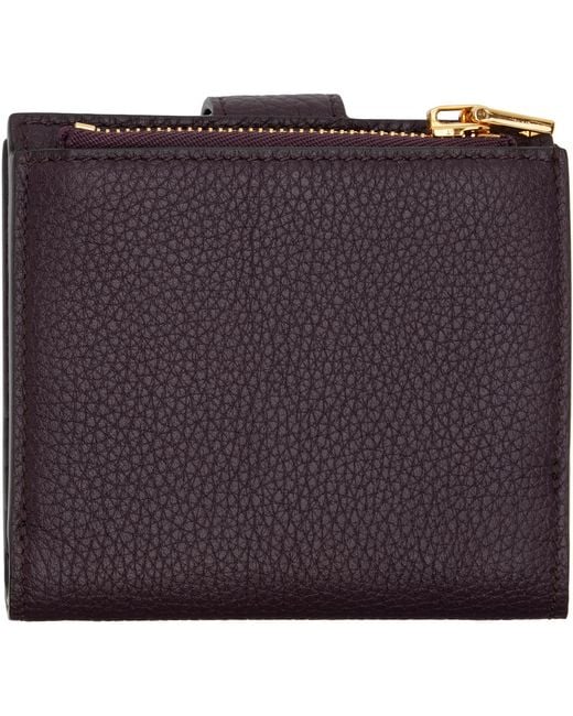 Tom Ford Multicolor Burgundy Soft Grain Leather Snap Wallet for men