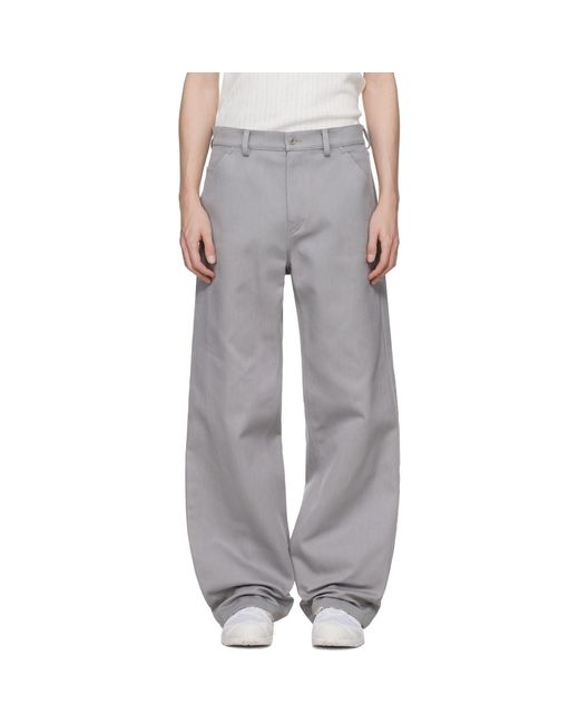 Rier Gray Antique Gabardine Trousers for men