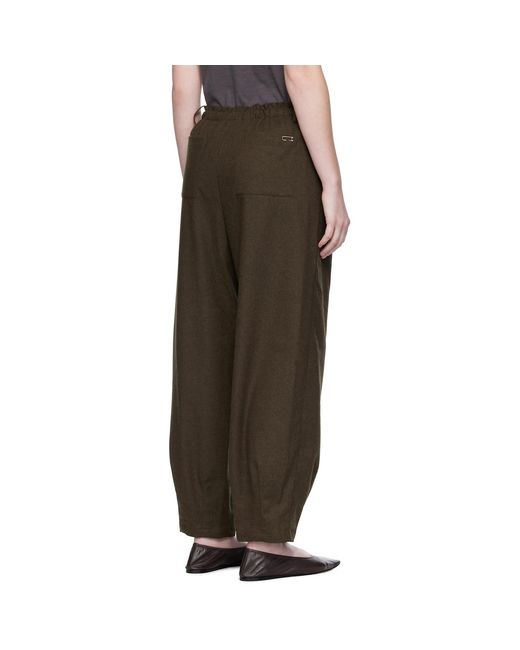 UMARMUNG Black Wool Flannel Oval Silhouette Lounge Pants