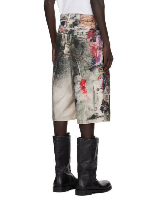 Short Gris À Effet Denim Trompe L'Œil Acne pour homme en coloris Black