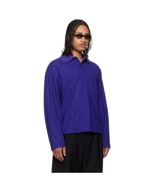 Our Legacy Blue Rugby Longsleeve Polo for men