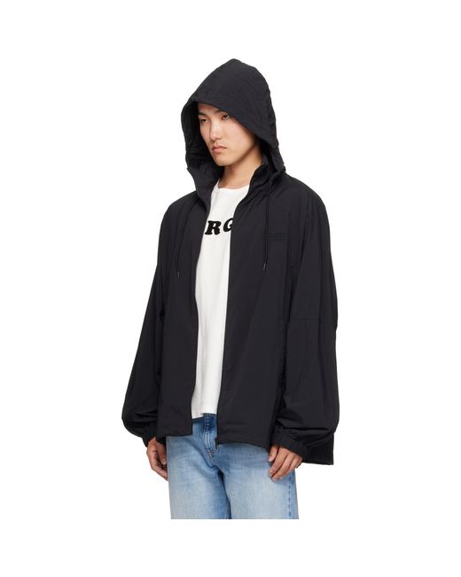 MM6 by Maison Margiela Black Nylon Zip Jacket for men