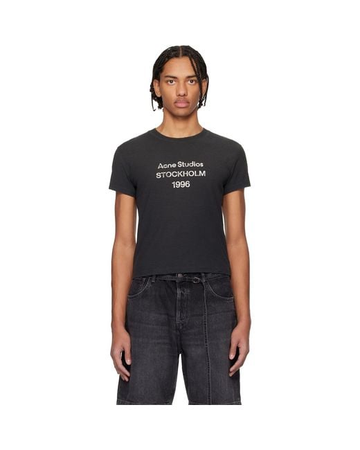 Acne Black Logo T-Shirt for men
