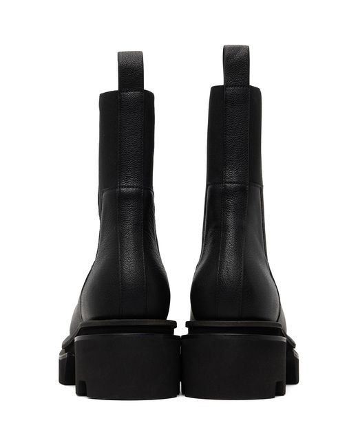 Rick Owens Black Temple Beatle Bogun Chelsea Boots for men