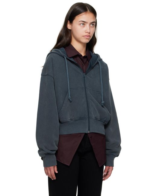 Acne ブルー ジップフーディ Black
