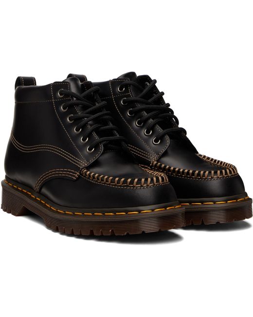 Dr. Martens Black Lowell Chukka Moc Toe Leather Ankle Boots for men