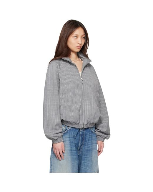 Acne Gray Technical Check Jacket