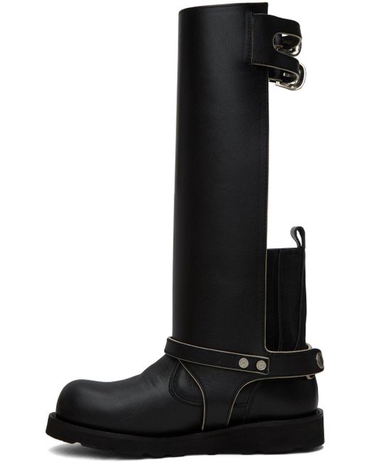 ANDERSSON BELL Black Heather Cutout Leather Boots