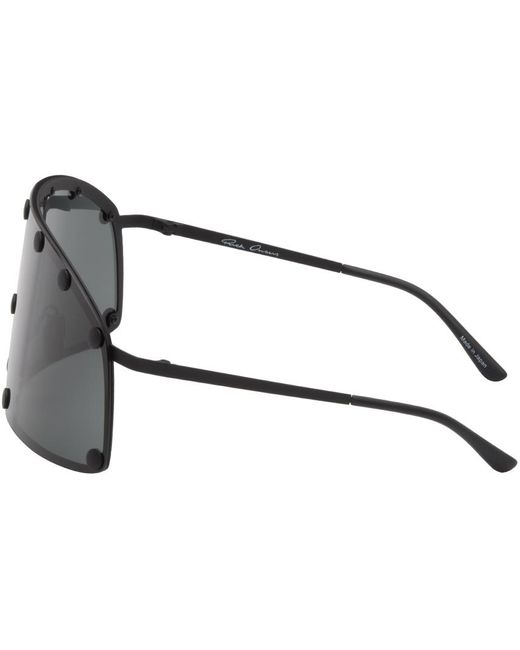 Rick Owens Gray Black Shielding Sunglasses