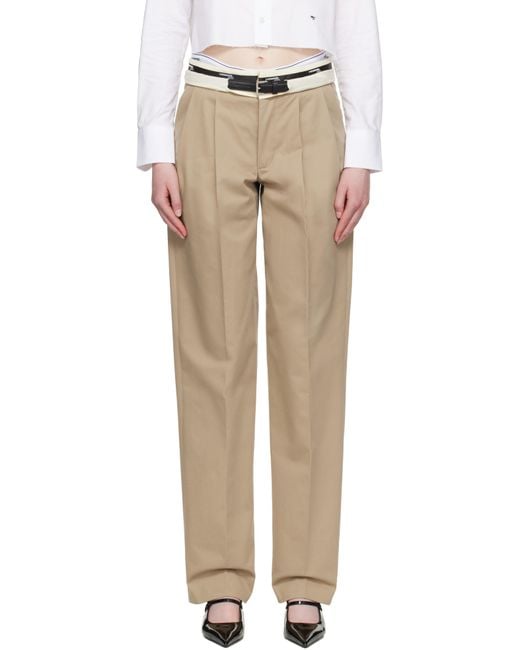 HOMMEGIRLS Natural Big Belt Trousers