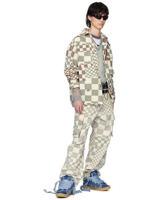 ERL White Printed Cargo Pants for men