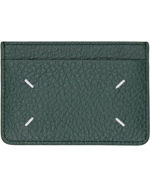 Maison Margiela Green Four Stitches Card Holder