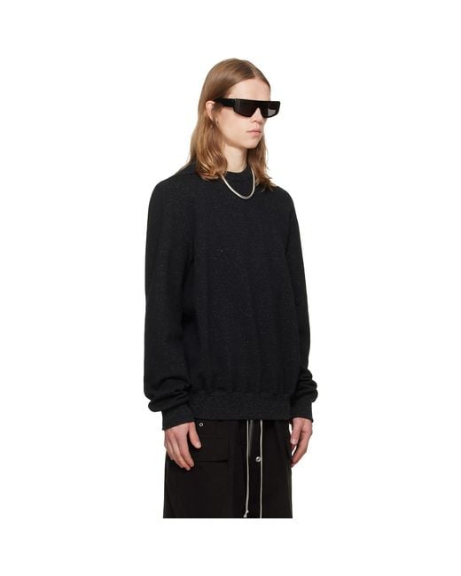 Rick Owens Black Tower Crewneck Sweatshirt for men