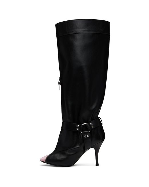 August Barron Black Unzipped Tall Boots