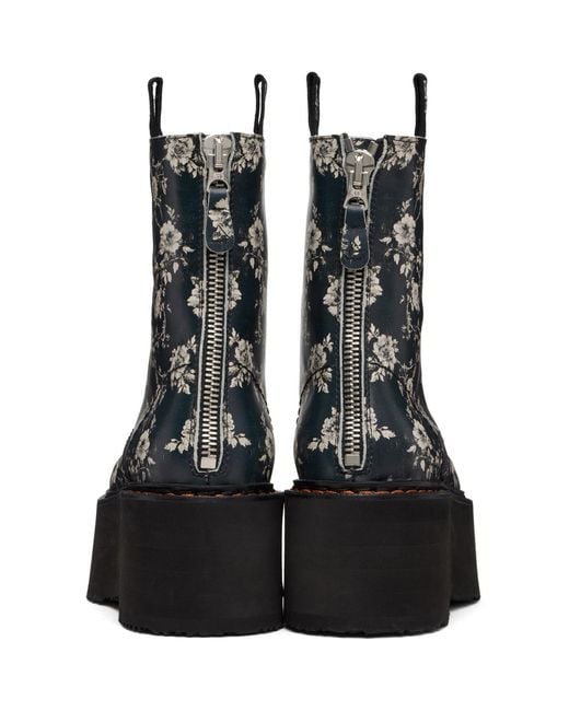 R13 Black Off- Double Stack Boots