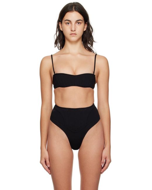 Mugler Black Corset Bikini Top