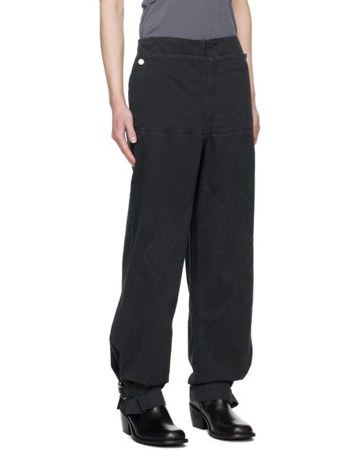 Dion Lee Black Shell Trousers for men