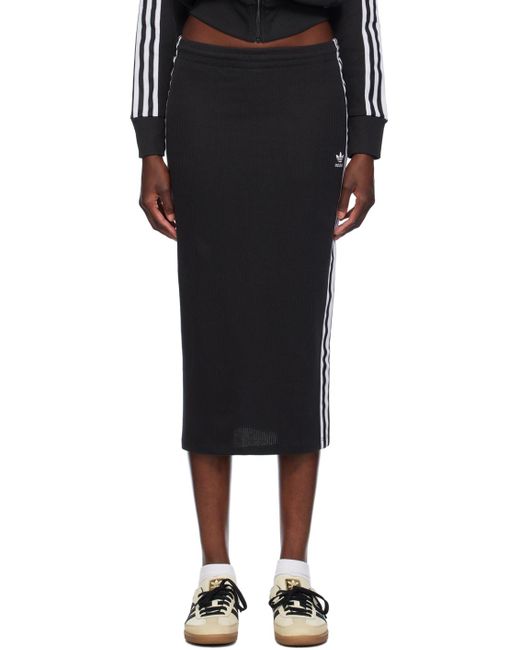 Adidas Originals Black Embroidered Midi Skirt