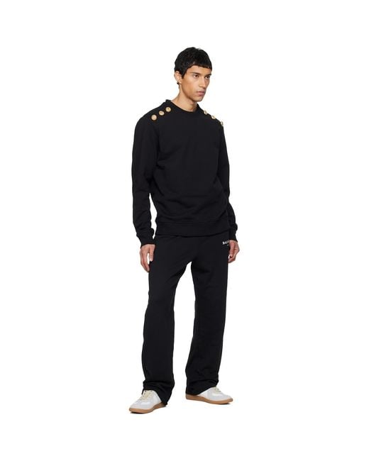 Balmain Black Paris' Writing Sweatpants for men