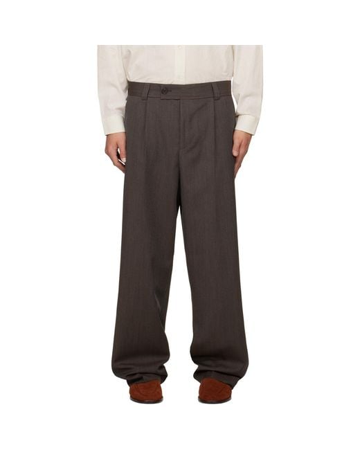 mfpen Gray Taupe Patch Trousers for men