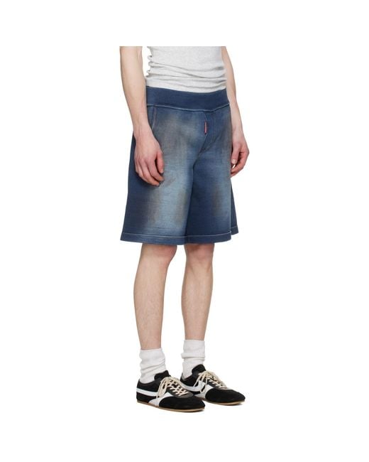 DSquared² Blue Knit Shorts for men