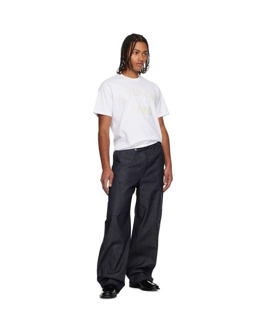 Givenchy Blue Herringbone Denim Cargo Pants for men