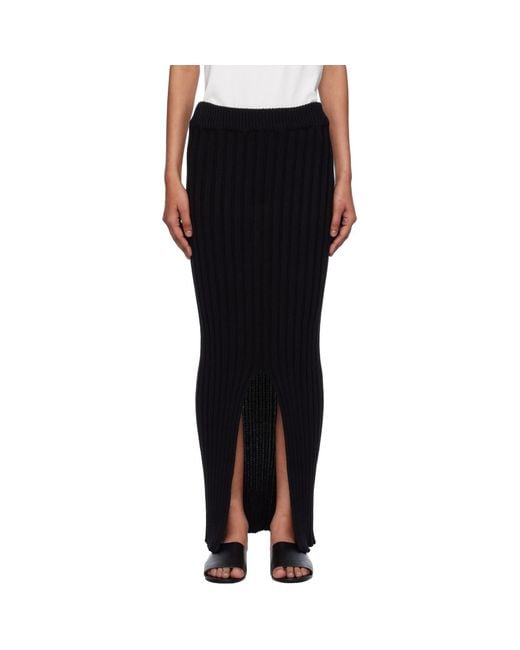 Baserange Black Macau Midi Skirt