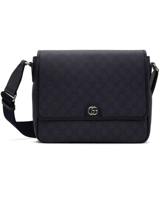 Gucci Navy Medium Ophidia gg Messenger Bag in Black for Men Lyst