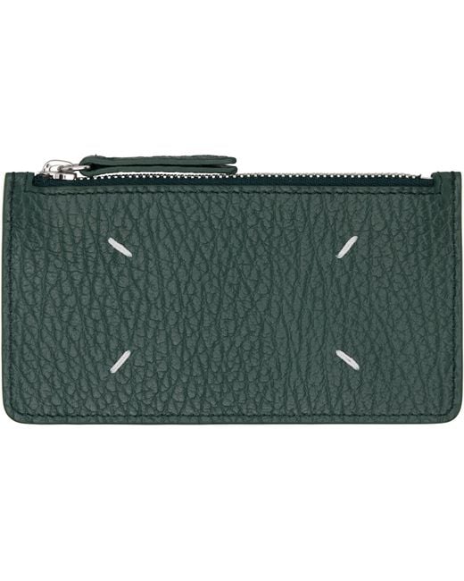 Maison Margiela Green Four Stitches Card Holder