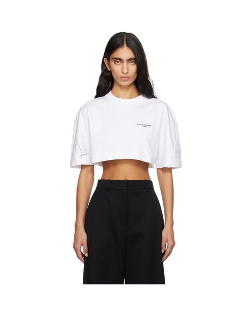 Givenchy Black Cropped Cocoon T-Shirt