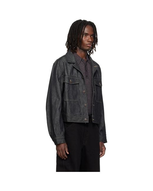 Lemaire Black Denim Trucker Jacket for men