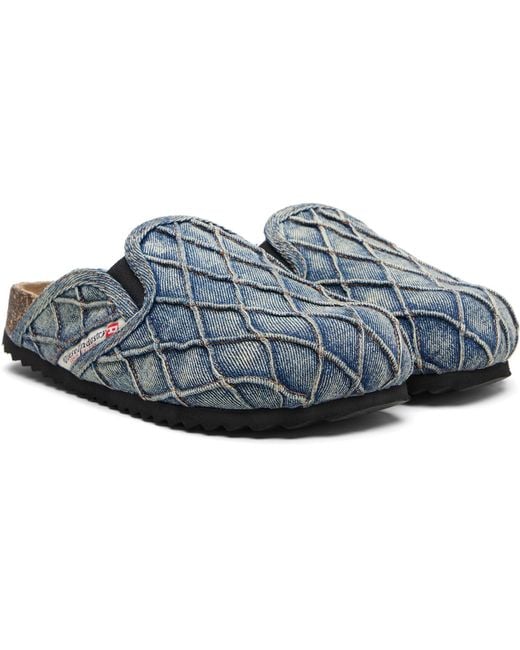DIESEL Black D-Woodstock Quilted Slip-On Loafers